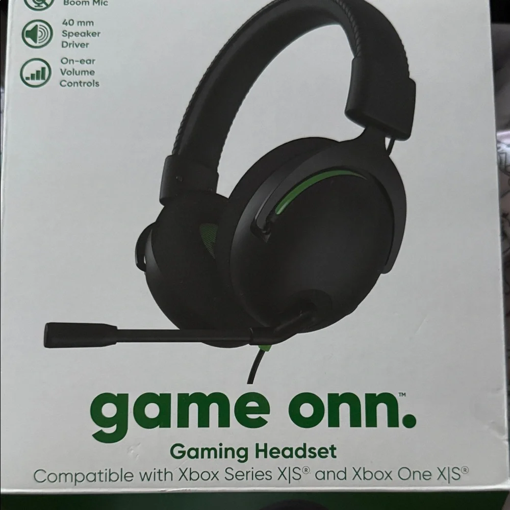 On Running Black and Green Gaming Headset